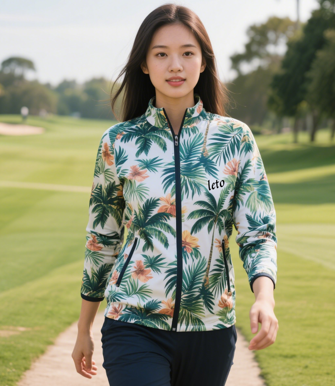 A range of fully customized golf apparel, including polos, vests, and pants, in vibrant colors and personalized branding, crafted to perfection