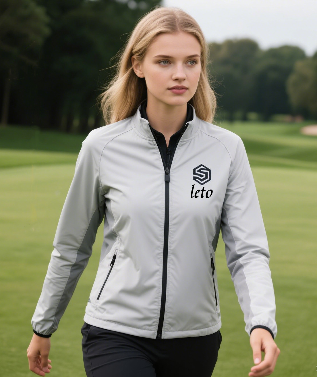 A modern manufacturing facility producing high-quality golf apparel, featuring advanced machinery and premium fabric rolls ready for cutting and sewing
