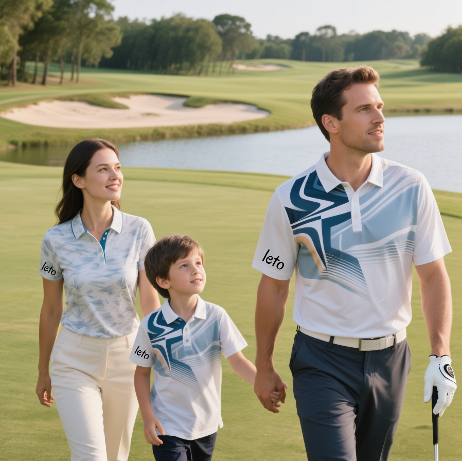 High-quality golf shirts from the factory to your family photos, featuring custom designs and coordinated styles for stylish family memories.