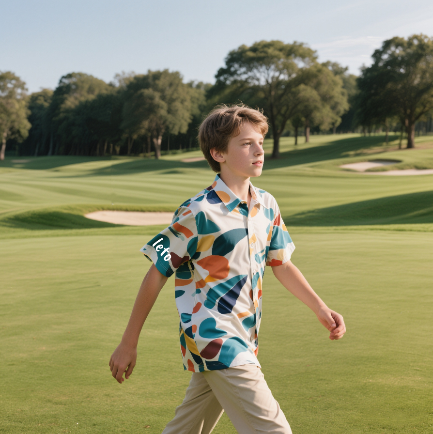 Custom golf shirt manufacturing process showcasing design customization, fabric selection, and high-quality production.