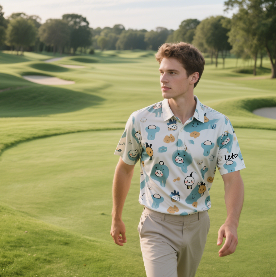 A funny golf shirt featuring a witty quote and playful design, perfect for golfers who enjoy adding humor and personality to their game.